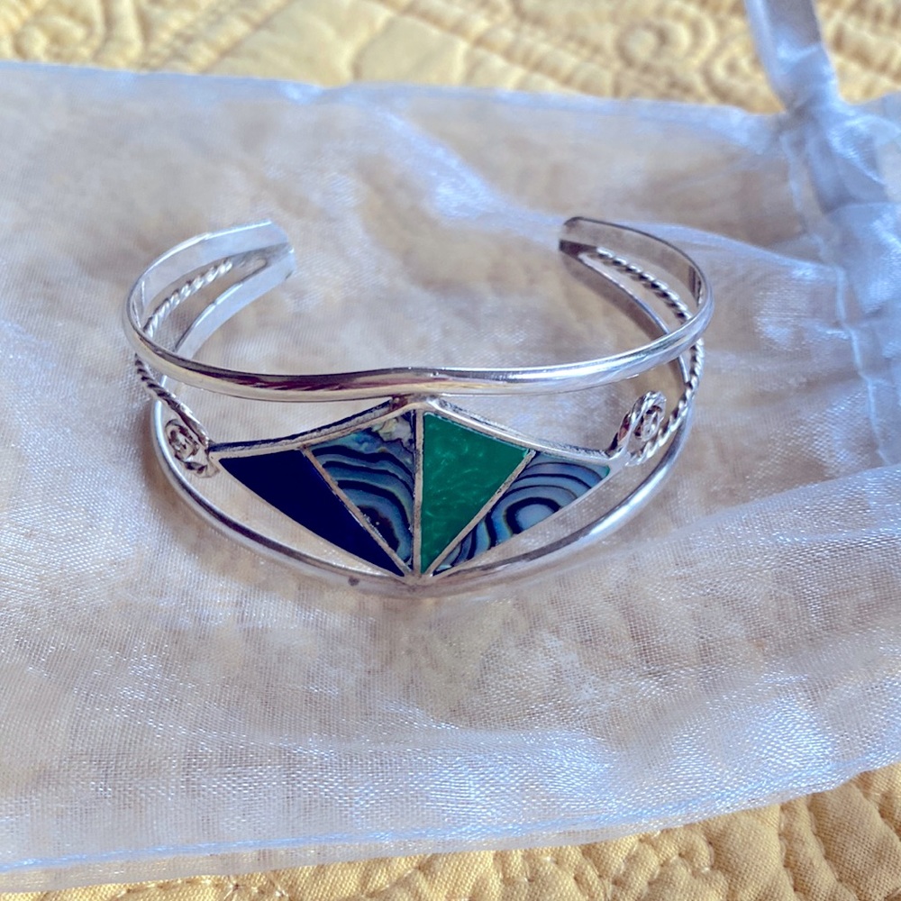 Beautiful silver and mother of pearl cuff